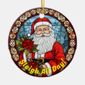 Personalisierte Weihnachts-Jingle Sleigh Der ganze Keramik Ornament (Vorne)