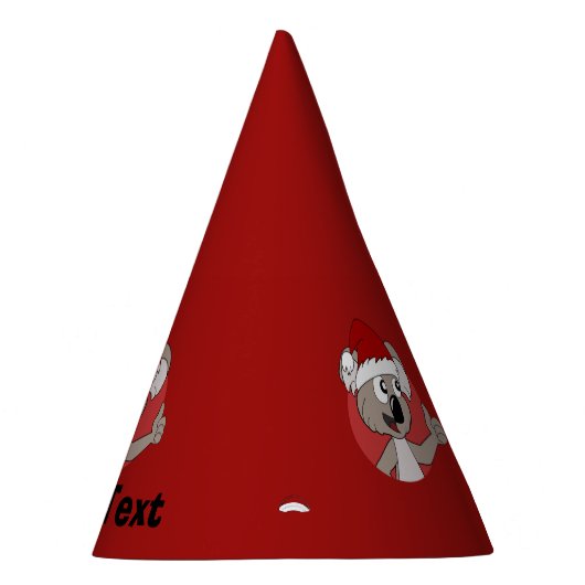 Personalisierte Weihnachts koala Cartoon Party Hat Partyhütchen (Rechts)