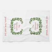 Personalisierte Weihnachts-Liebe Joy Wreath Geschirrtuch (Horizontal)