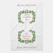 Personalisierte Weihnachts-Liebe Joy Wreath Geschirrtuch (Vertikal)