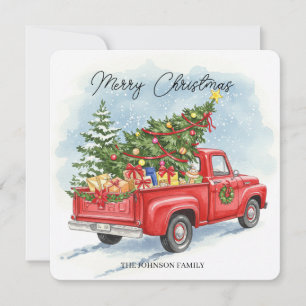 Personalisierte Weihnachts-LKW-Grußkarte Karte