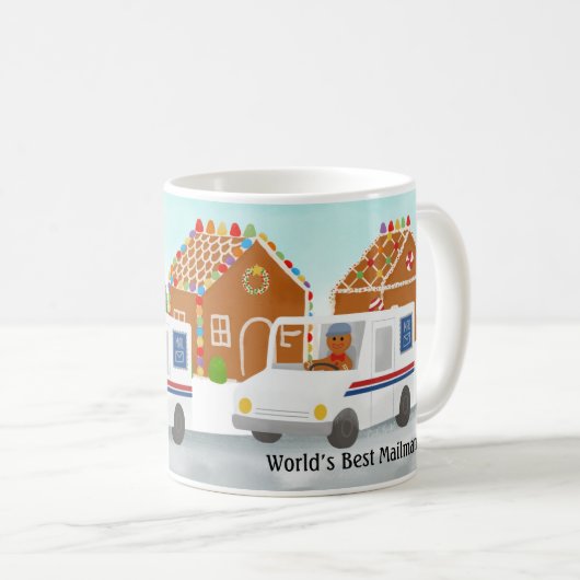 Personalisierte Weihnachts Mailman Mail Lady Posta Kaffeetasse (VorderseiteRechts)