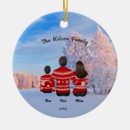 Personalisierte Weihnachts-Mama Vater-Familie Keramik Ornament