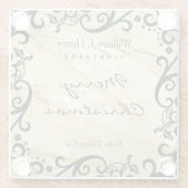 Personalisierte Weihnachts-Marmor-Schrift-Wein Glasuntersetzer (Rückseite)