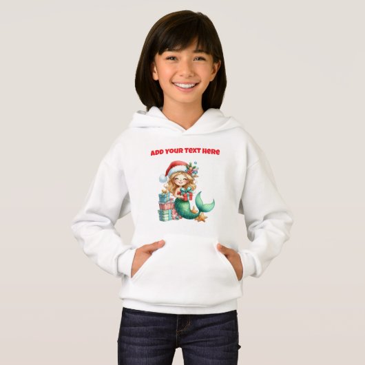 Personalisierte Weihnachts-Mermaid Hoodie (Vorne ganz)
