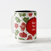 Personalisierte Weihnachts-Mittens-Muster-Tasse Zweifarbige Tasse (Vorderseite Links)