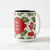 Personalisierte Weihnachts-Mittens-Muster-Tasse Zweifarbige Tasse (VorderseiteRechts)