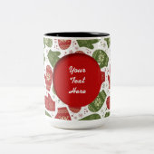 Personalisierte Weihnachts-Mittens-Muster-Tasse Zweifarbige Tasse (Mittel)