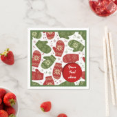 Personalisierte Weihnachts-Mittens Pattern Napkins Serviette (Beispiel)
