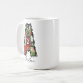 Personalisierte Weihnachts-Monogramm-Tasse, Cowork Kaffeetasse (Vorderseite Links)
