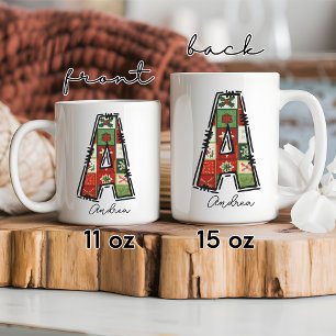 Personalisierte Weihnachts-Monogramm-Tasse, Cowork Kaffeetasse