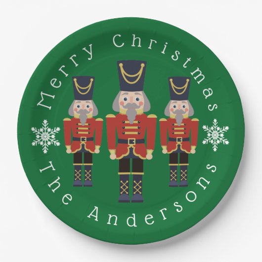 Personalisierte Weihnachts-Nussknacker Pappteller (Vorderseite)