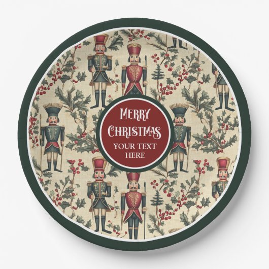 Personalisierte Weihnachts-Nussknacker-Teller Pappteller (Vorderseite)