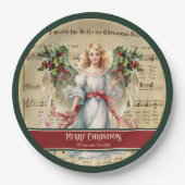 Personalisierte Weihnachts-Papierplatten Engel-Fei Pappteller (Vorderseite)
