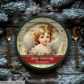 Personalisierte Weihnachts-Papierplatten Engel-Fei Pappteller