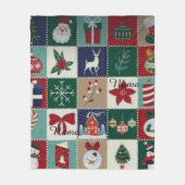 Personalisierte Weihnachts-Patchwork-Flanelldecke Fleecedecke (Vorderseite)