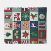 Personalisierte Weihnachts-Patchwork-Flanelldecke Fleecedecke (Vorderseite (Horizontal))