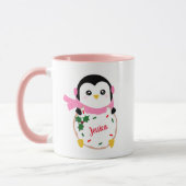 Personalisierte Weihnachts-Penguin-Tasse Tasse (Links)