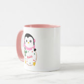 Personalisierte Weihnachts-Penguin-Tasse Tasse (Vorderseite Links)