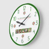 Personalisierte Weihnachts Peppermint Candy Große Wanduhr (Winkel)