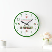Personalisierte Weihnachts Peppermint Candy Große Wanduhr (Zuhause)