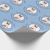 Personalisierte Weihnachts Ragdoll Chat On Blue Geschenkpapier (Ecke)
