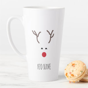 Personalisierte Weihnachts-Rote Nase Reindeer Whit Milchtasse