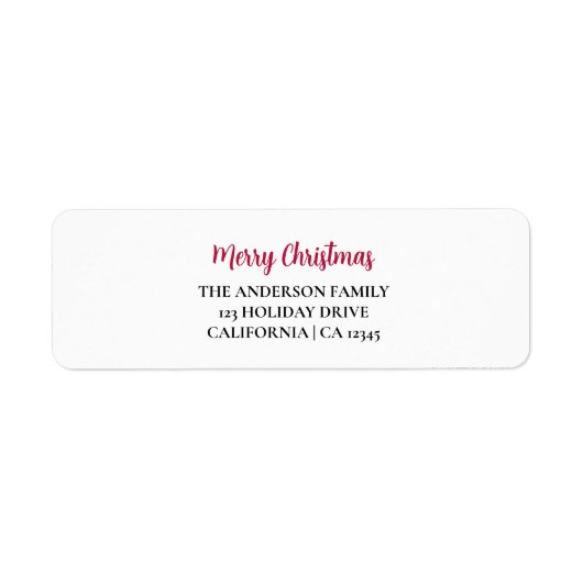 Personalisierte Weihnachts-Rücksendeadresse (Vorne)