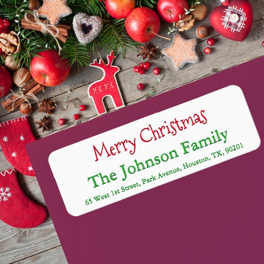 Personalisierte Weihnachts-Rücksendeadresse