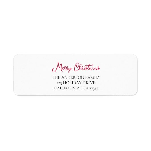 Personalisierte Weihnachts-Rücksendeadresse (Vorne)