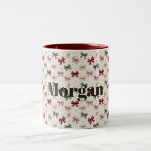Personalisierte Weihnachts-Schmetterlings-Schale Zweifarbige Tasse