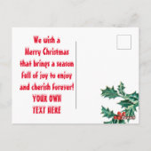 Personalisierte Weihnachts-Schneeflocken-Einladung Postkarte (Rückseite)