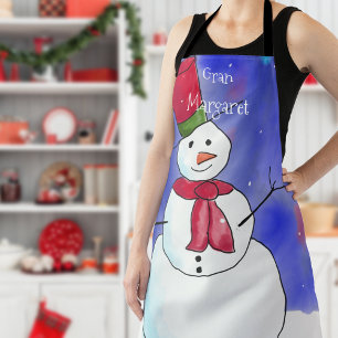 Personalisierte Weihnachts-Schneemann-Schürze Schürze