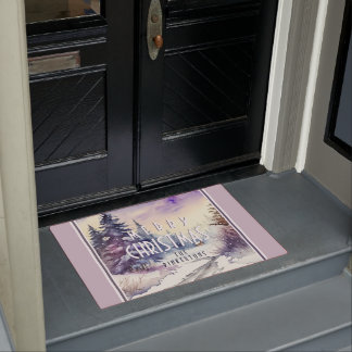 Personalisierte Weihnachts-Schneeszene Fußmatte