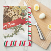 Personalisierte Weihnachts-Schokolade & Kekse Geschirrtuch (Viertel Falte)
