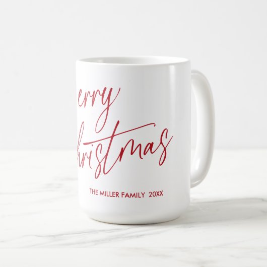 Personalisierte Weihnachts-Script-Tasse | Custom Kaffeetasse (VorderseiteRechts)