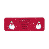 Personalisierte Weihnachts-Snowman-Rücksendeadress (Vorne)