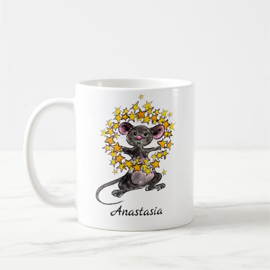 Personalisierte Weihnachts-Star-Maus Kaffeetasse (Links)