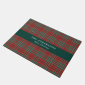 Personalisierte Weihnachts-Tartan-Karodecke Willko Fußmatte (Schrägansicht)