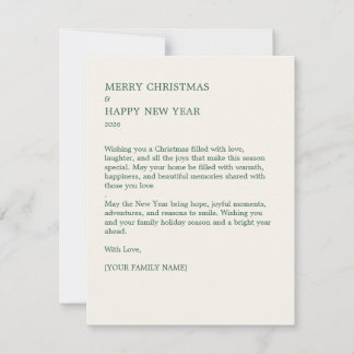 Personalisierte Weihnachts- und Neujahrs-Feiertags Feiertagskarte
