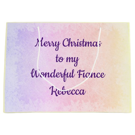 Personalisierte Weihnachts-Verlobte Große Geschenktüte (Vorderseite)