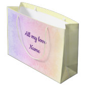 Personalisierte Weihnachts-Verlobte Große Geschenktüte (Rückseite Schrägansicht)