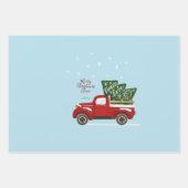 Personalisierte Weihnachts-Vintage LKW-Wrapping-Wr Geschenkpapier Set (Vorderseite 2)