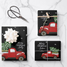 Personalisierte Weihnachts-Vintage LKW-Wrapping-Wr