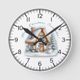Personalisierte Weihnachts-Wanduhr für Kinder Runde Wanduhr
