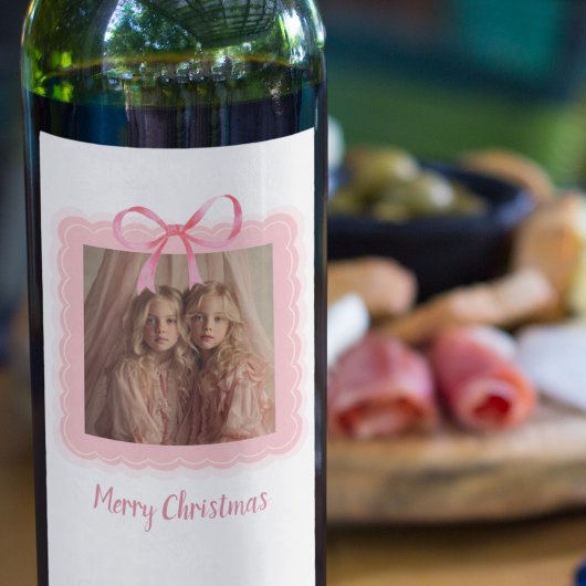 Personalisierte Weihnachts-Wein-Etiketten mit Foto Weinetikett