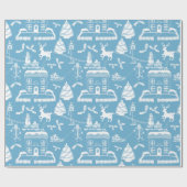 Personalisierte Weihnachts-Winterlandschaft Geschenkpapier (Flach)