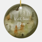 Personalisierte Weihnachts-Winterlandschaft mit Hi Keramik Ornament (Hinten)