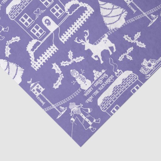 Personalisierte Weihnachts-Winterlandschaft Seidenpapier (Detail)