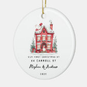 Personalisierte Weihnachts-Zuhause Keramik Ornament (Links)